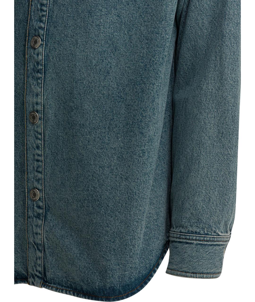 Ami Paris Синяя хлопковая кэжуал рубашка, фото 4