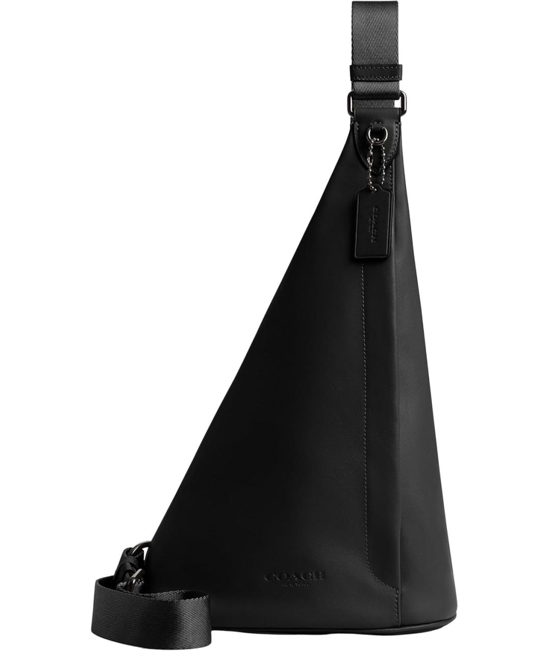 COACH Черная кожаная сумка на плечо, фото 1