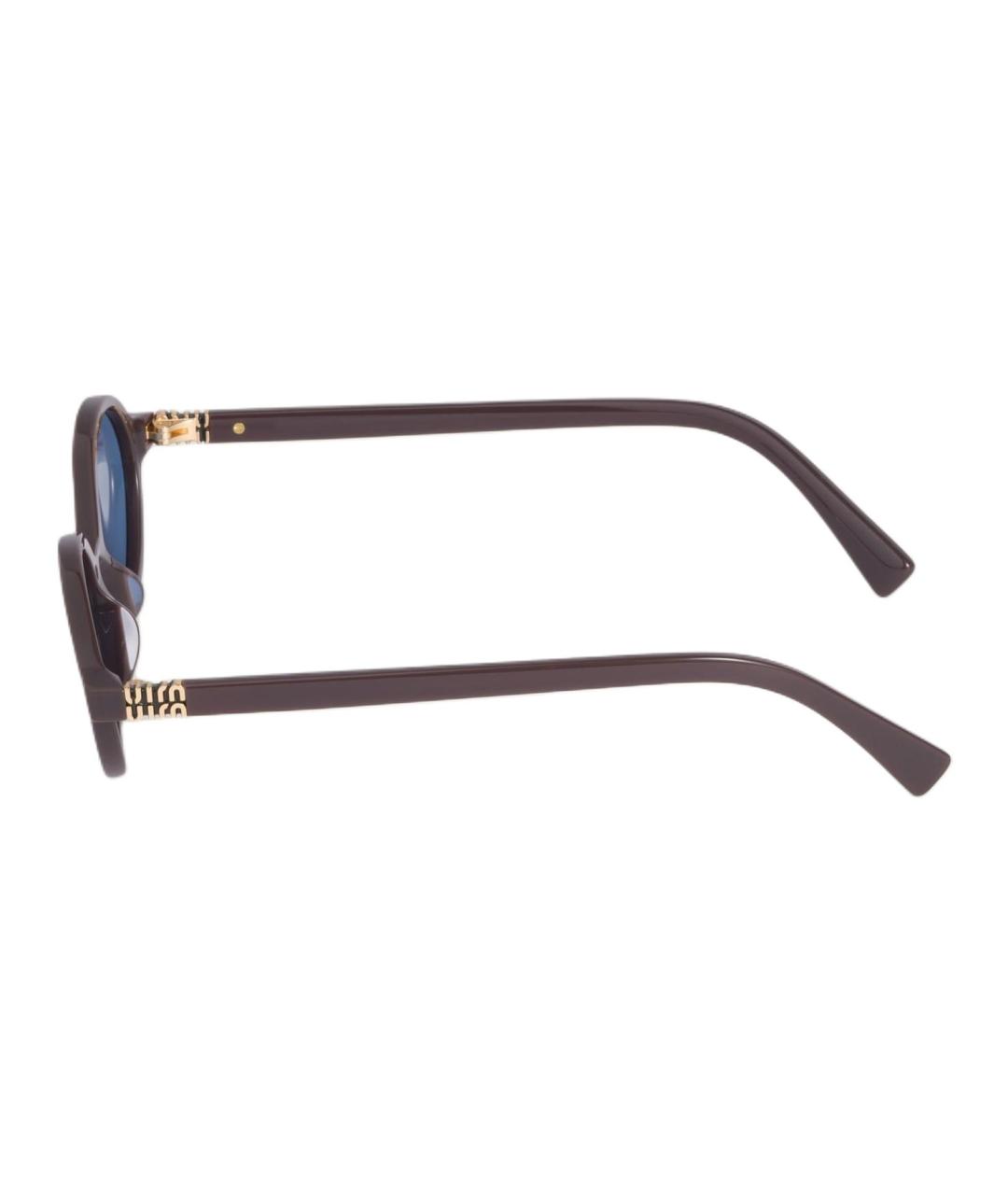 MIU MIU Коричневые пластиковые солнцезащитные очки, фото 3