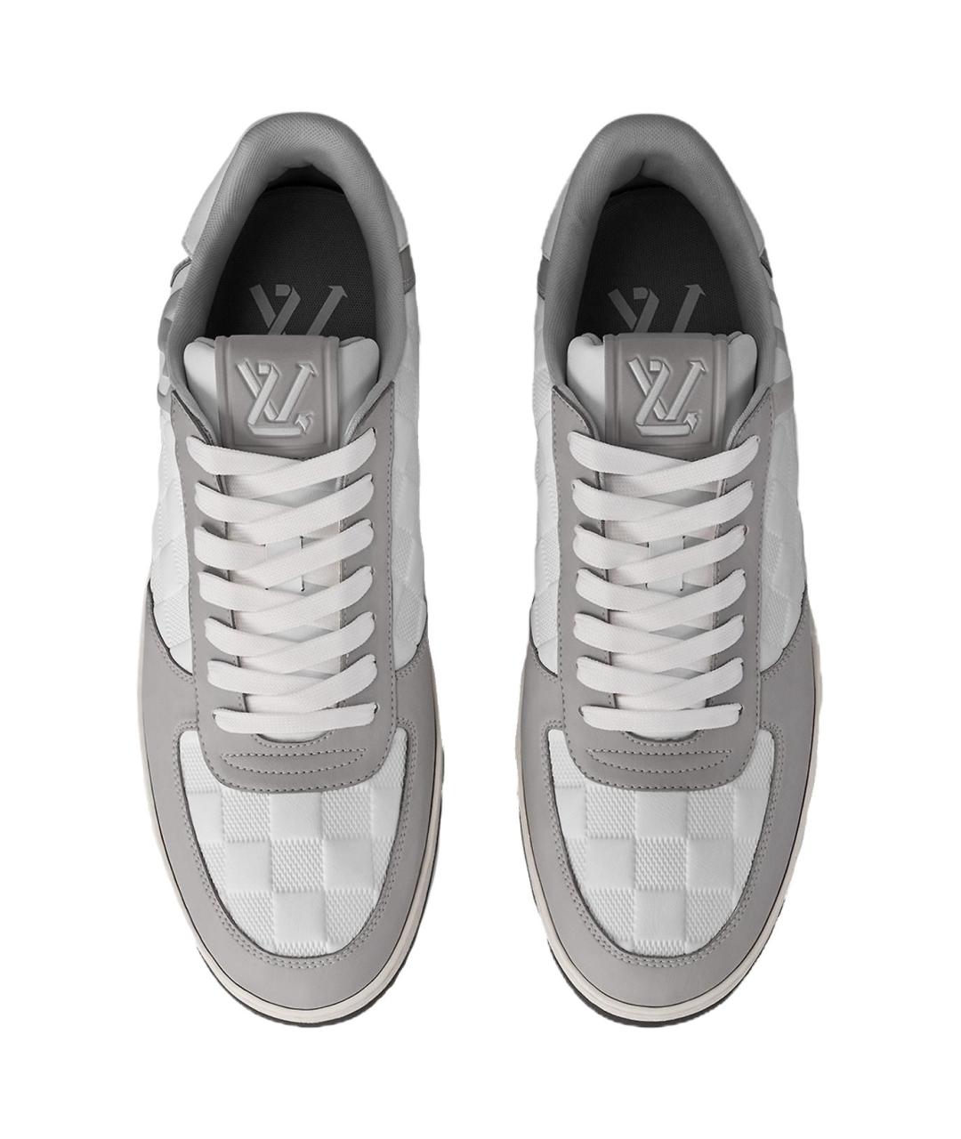 LOUIS VUITTON Серые кожаные низкие кроссовки / кеды, фото 4
