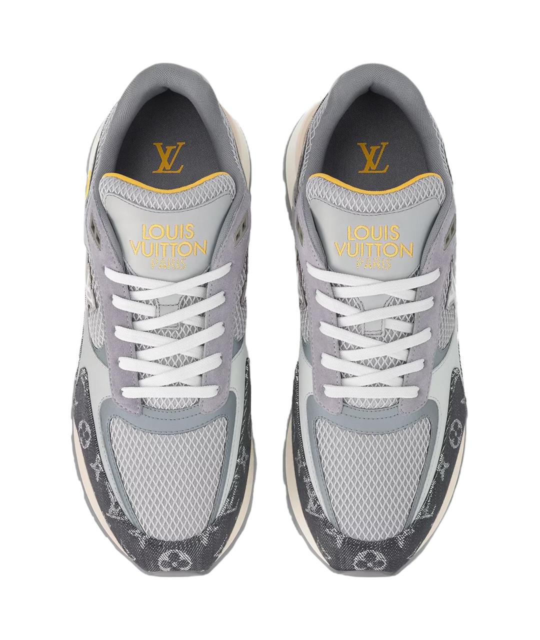 LOUIS VUITTON Серые текстильные низкие кроссовки / кеды, фото 4