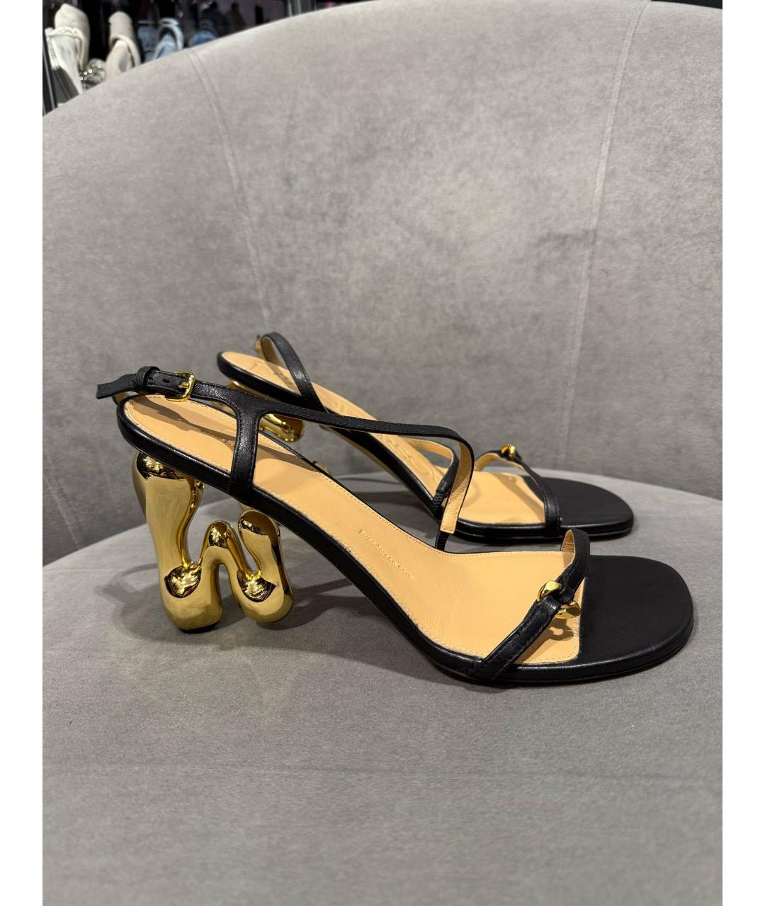 J.W.ANDERSON Черные кожаные босоножки, фото 2