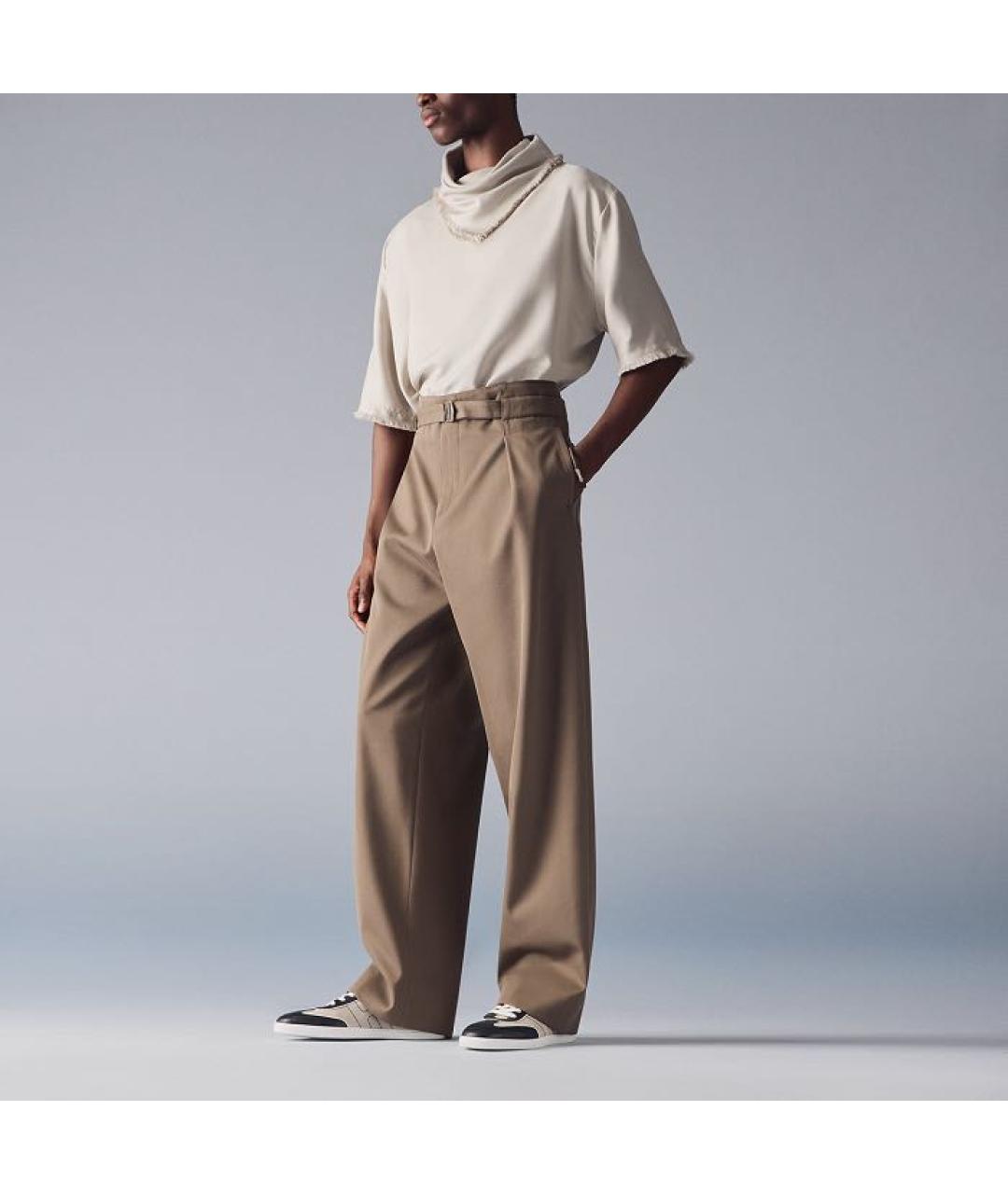 HERMES Серые кожаные низкие кроссовки / кеды, фото 3