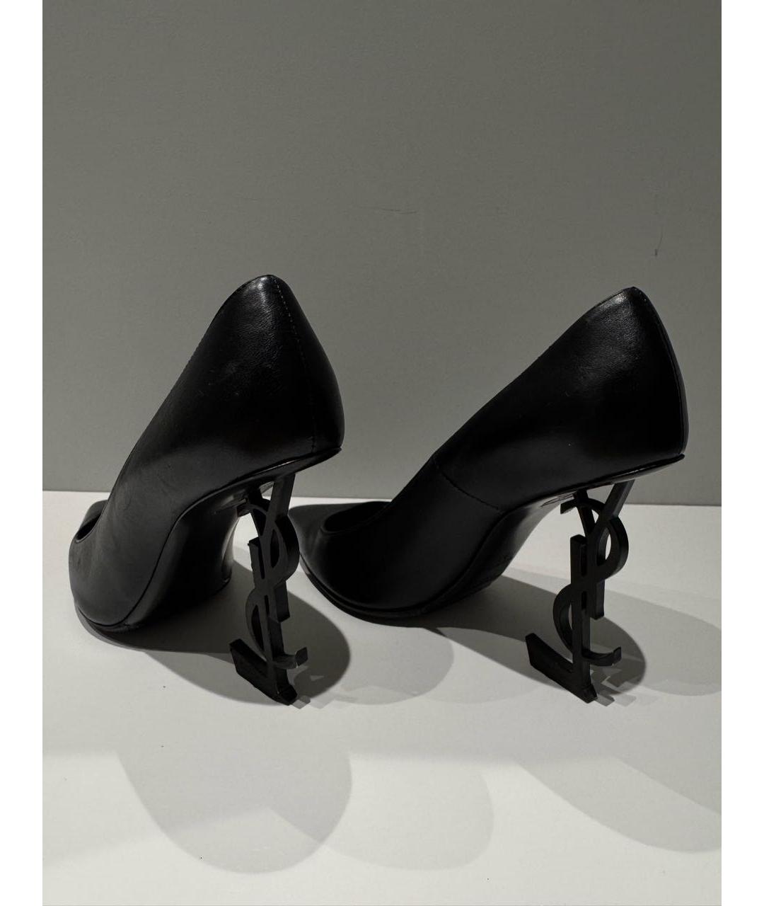 SAINT LAURENT Черные кожаные туфли, фото 5