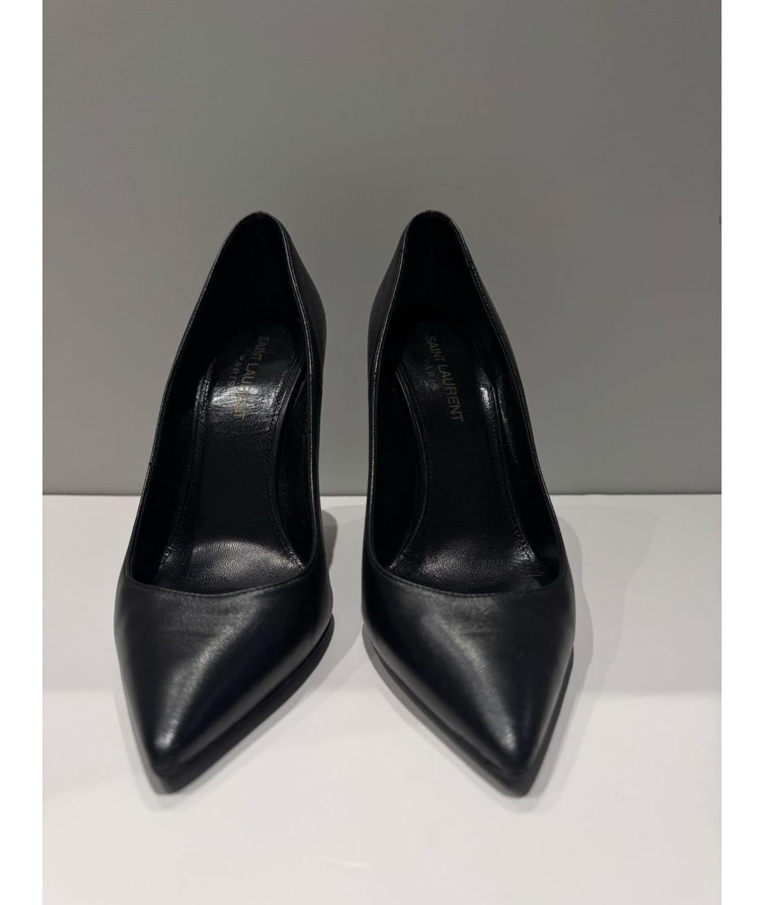 SAINT LAURENT Черные кожаные туфли, фото 3