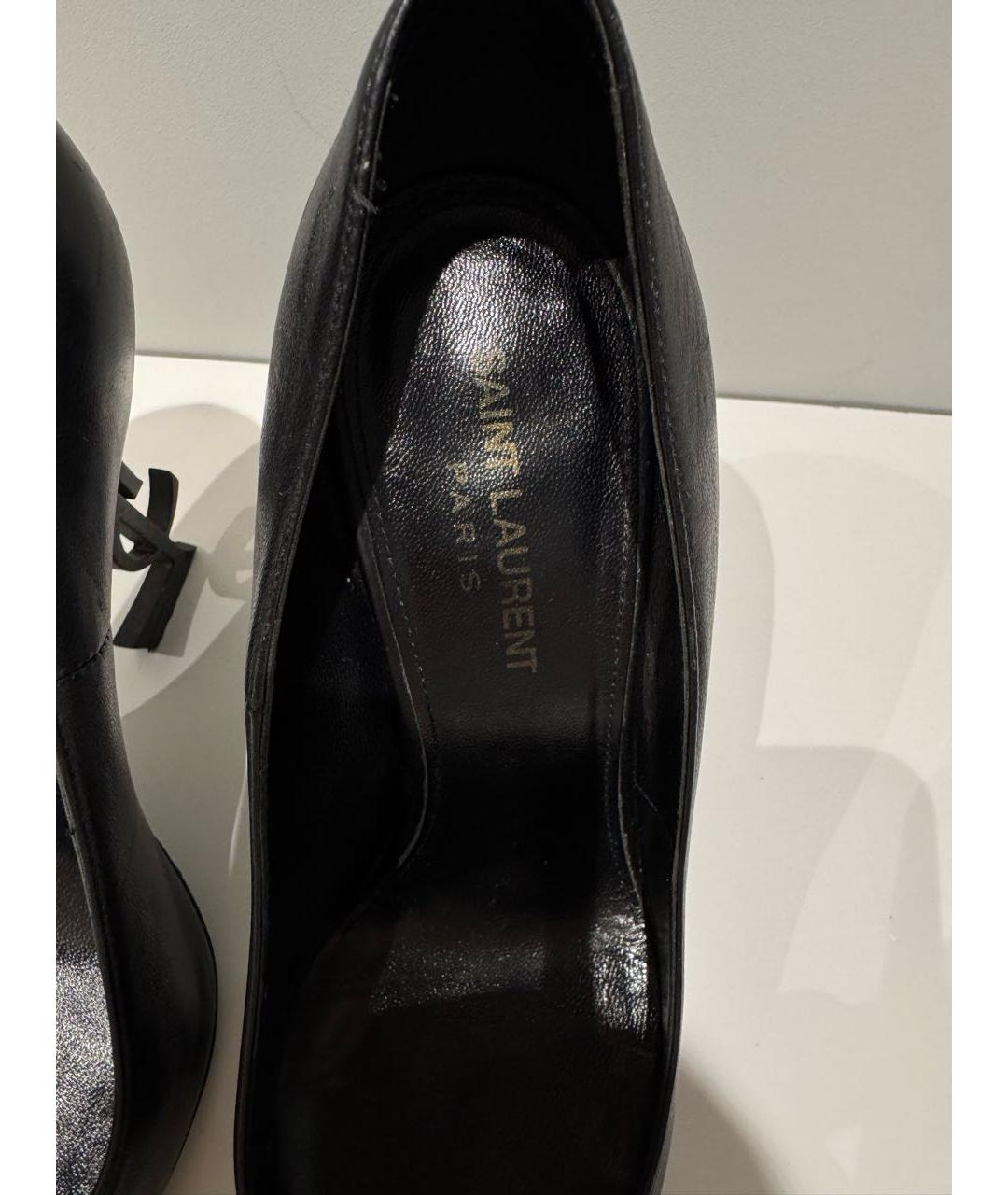 SAINT LAURENT Черные кожаные туфли, фото 4