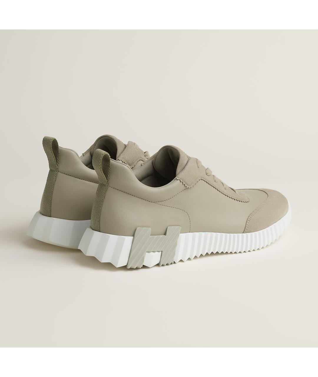 HERMES Бежевые кожаные низкие кроссовки / кеды, фото 3