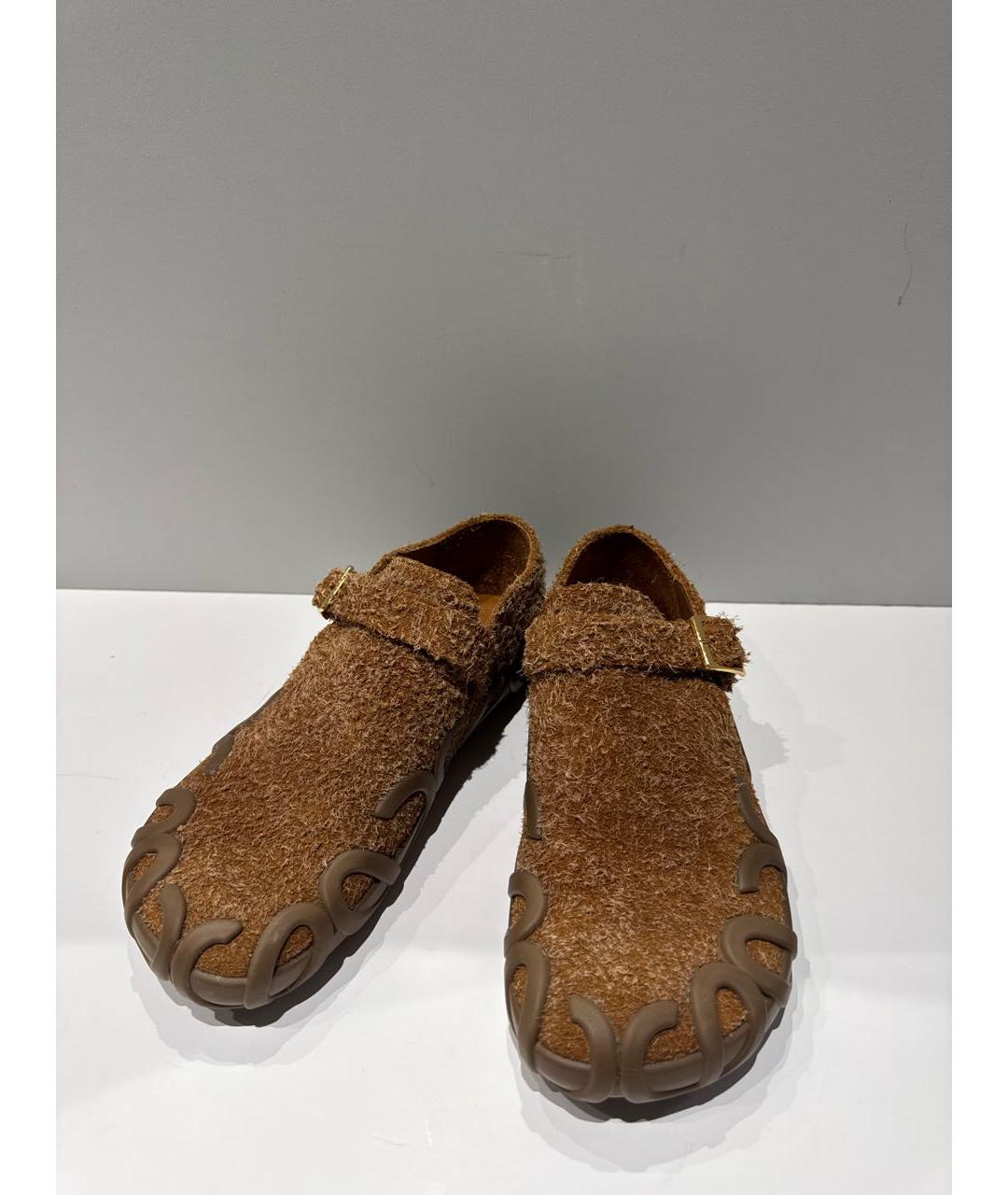 LOEWE Коричневые замшевые лоферы, фото 3
