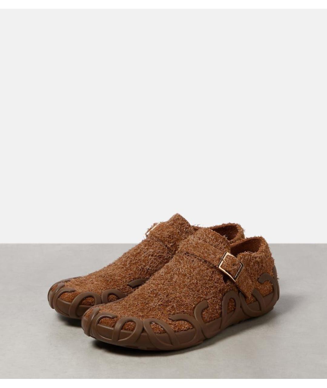 LOEWE Коричневые замшевые лоферы, фото 2