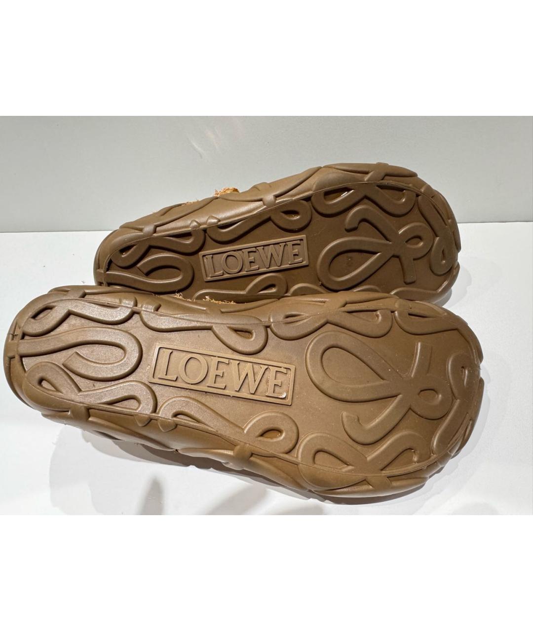 LOEWE Коричневые замшевые лоферы, фото 4