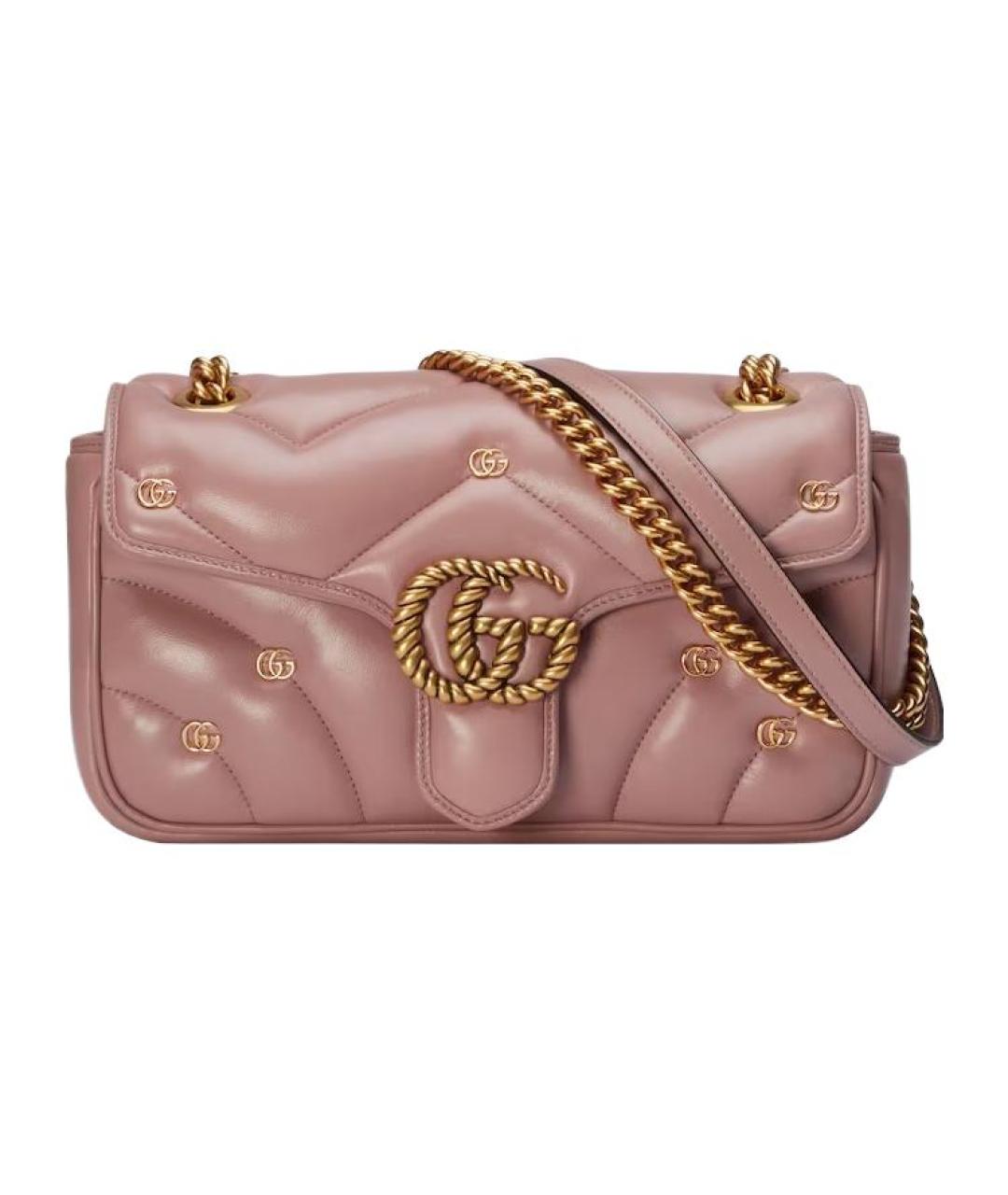 GUCCI Розовая кожаная сумка через плечо, фото 1
