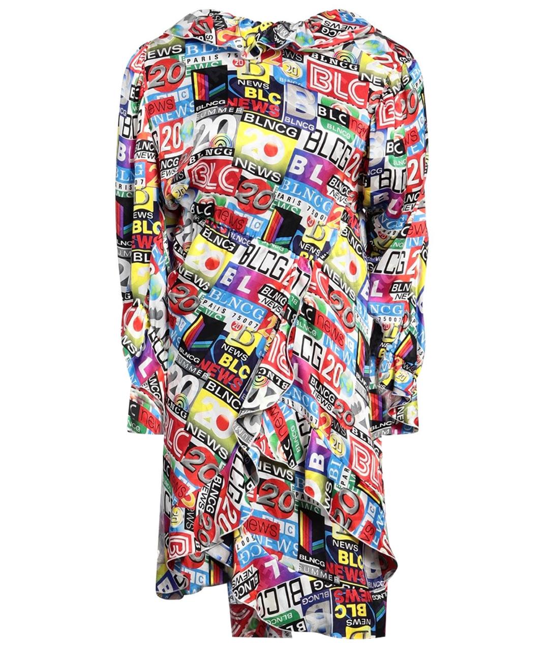 BALENCIAGA Мульти шелковое коктейльное платье, фото 1