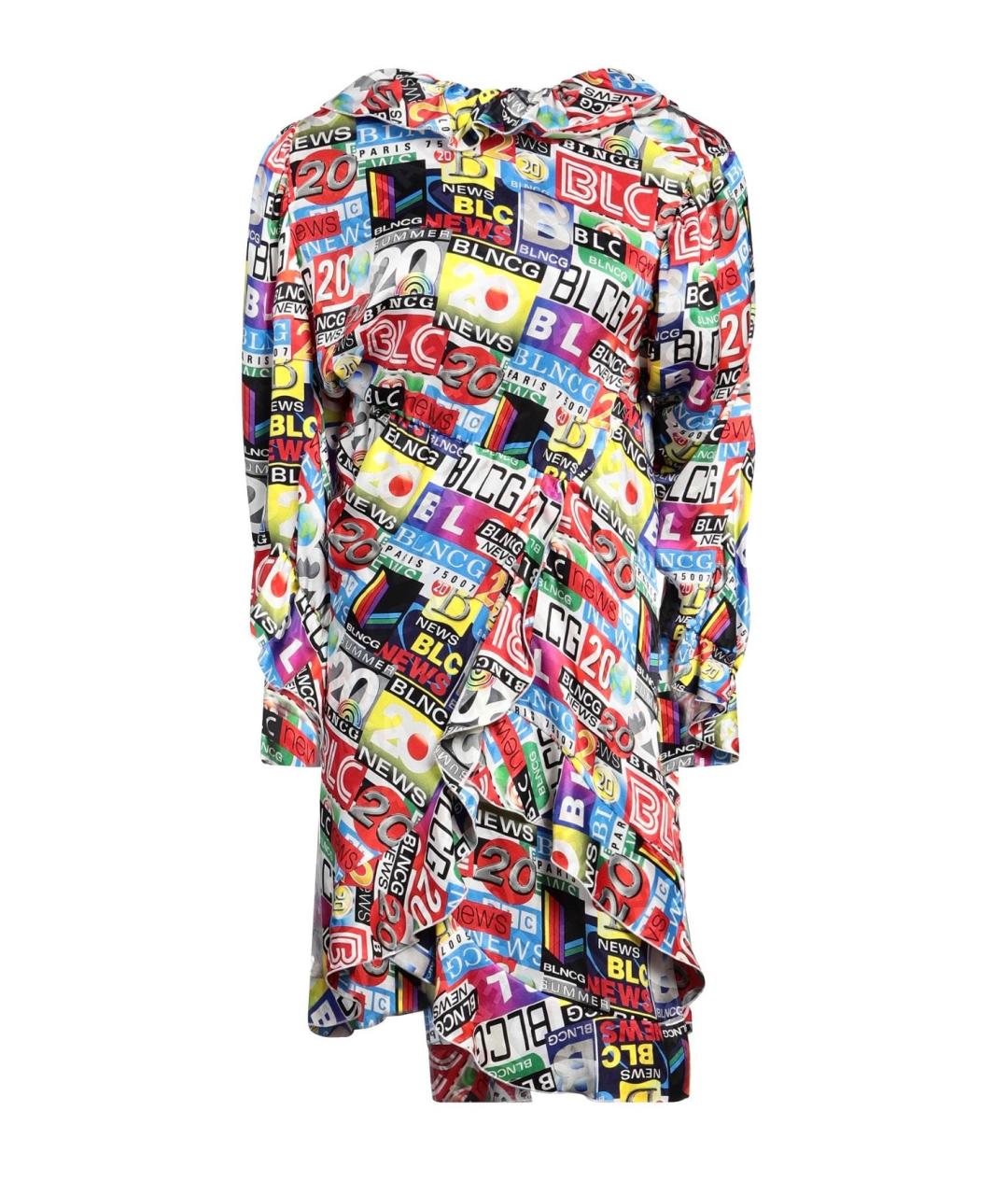 BALENCIAGA Мульти шелковое коктейльное платье, фото 7