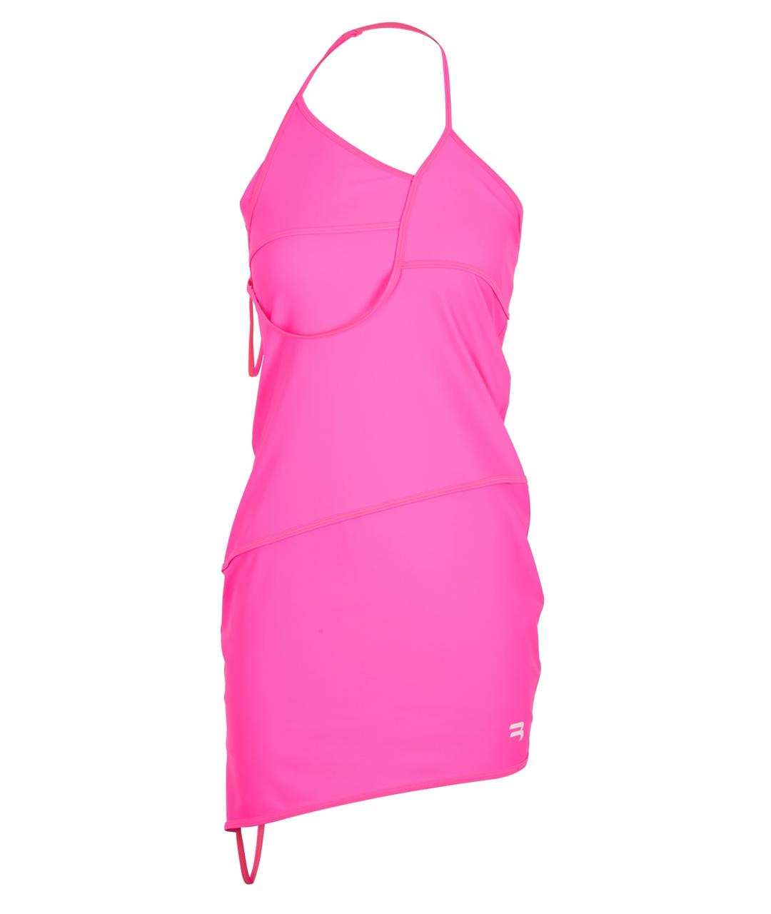 BALENCIAGA Розовое полиамидовое коктейльное платье, фото 1