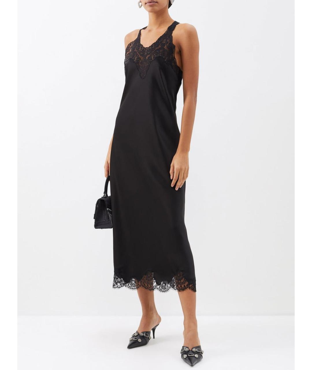 BALENCIAGA Черное ацетатное коктейльное платье, фото 5