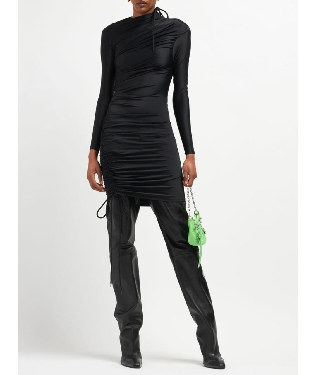 BALENCIAGA Черное полиамидовое коктейльное платье, фото 2