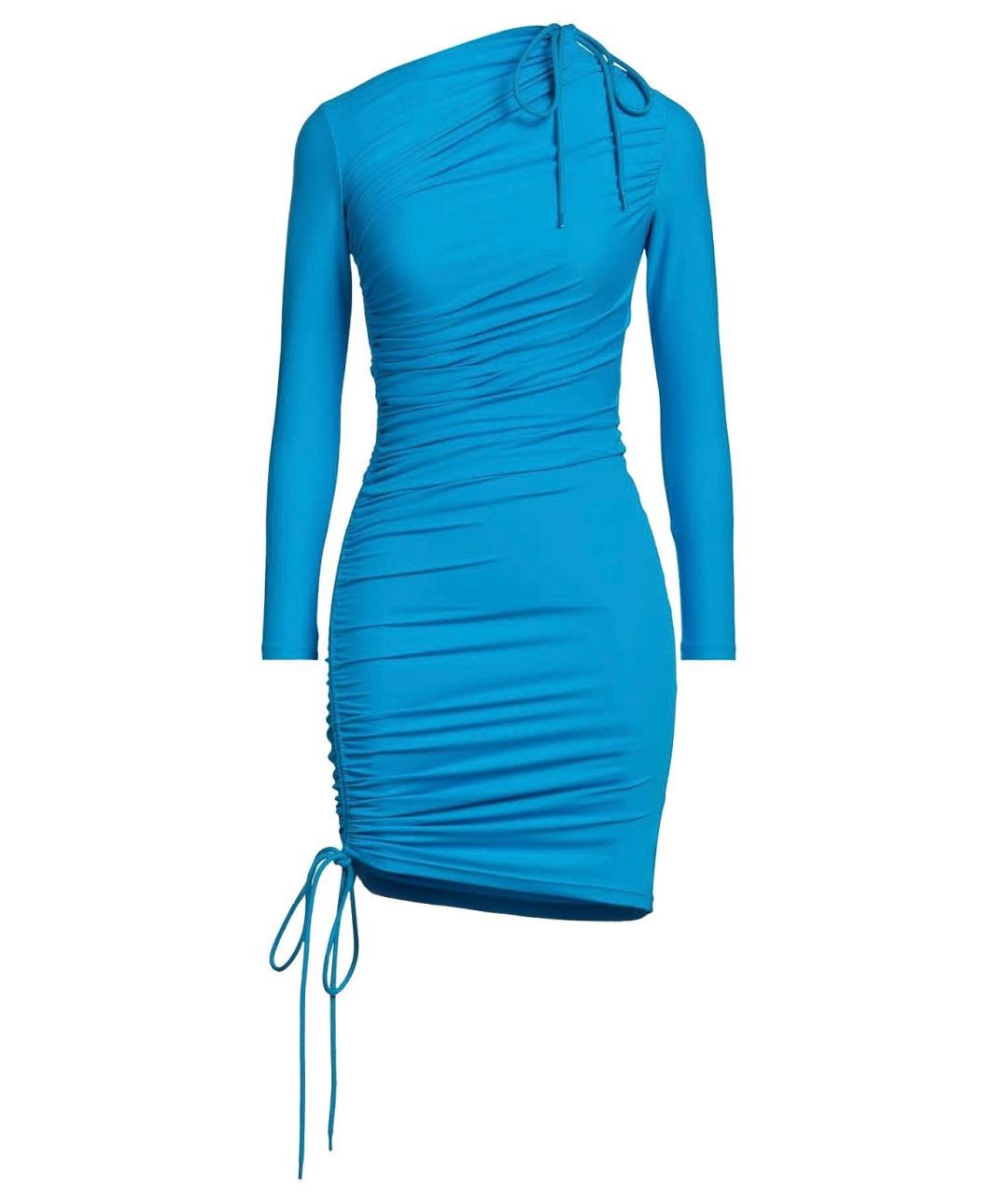 BALENCIAGA Бирюзовое полиамидовое коктейльное платье, фото 7