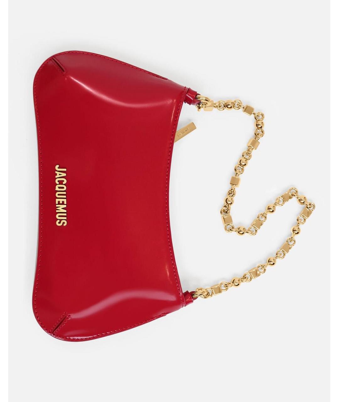 JACQUEMUS Красная сумка с короткими ручками из лакированной кожи, фото 3