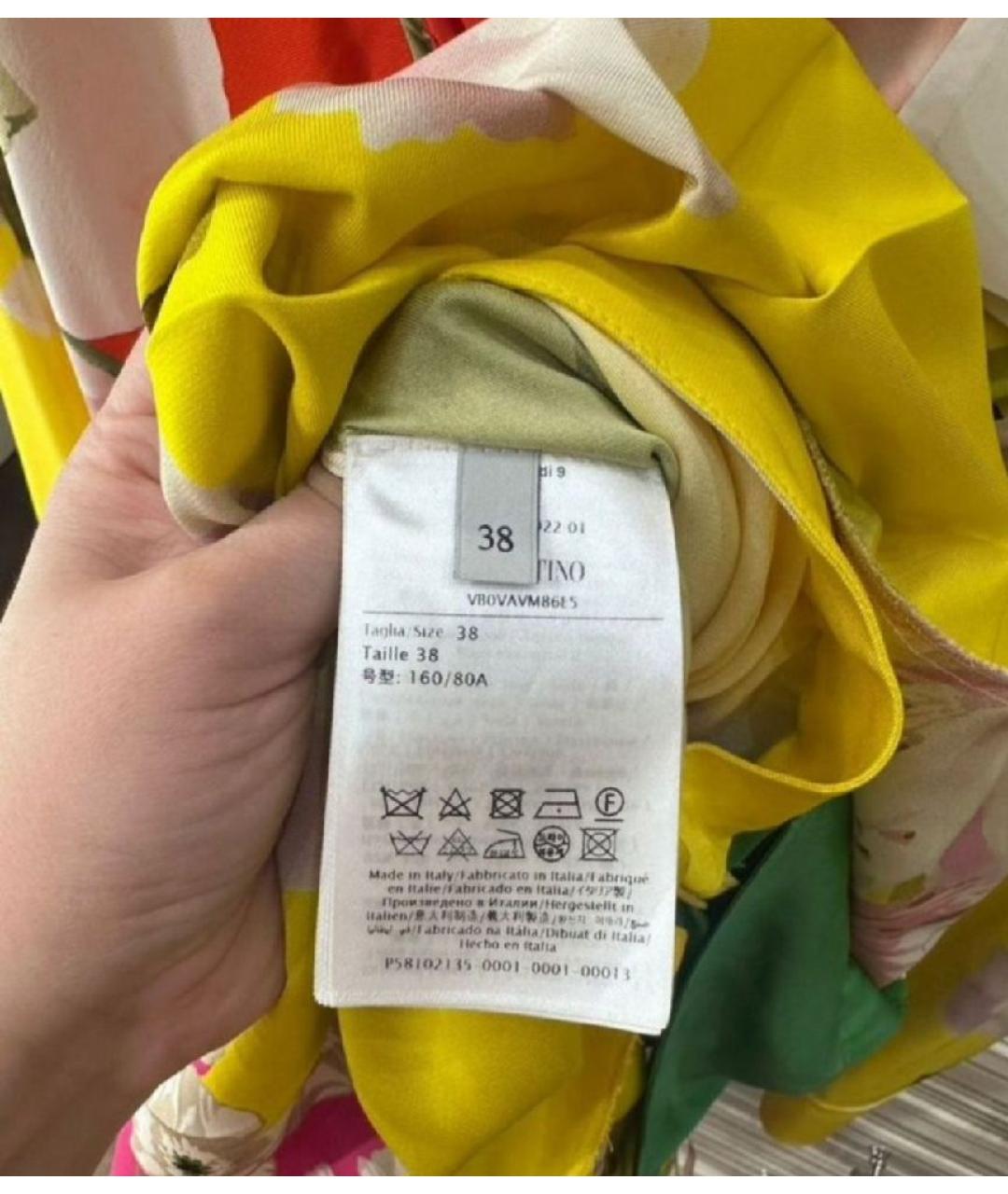 VALENTINO Мульти шелковое платье, фото 3