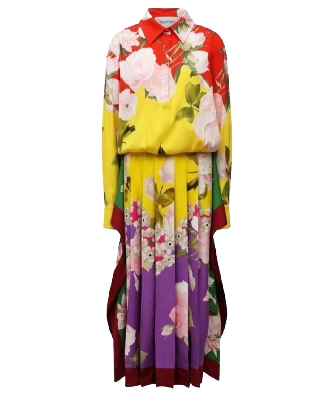 VALENTINO Мульти шелковое платье, фото 8