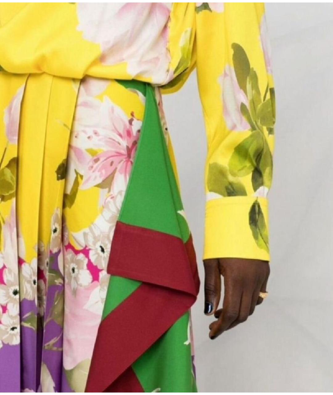 VALENTINO Мульти шелковое платье, фото 5