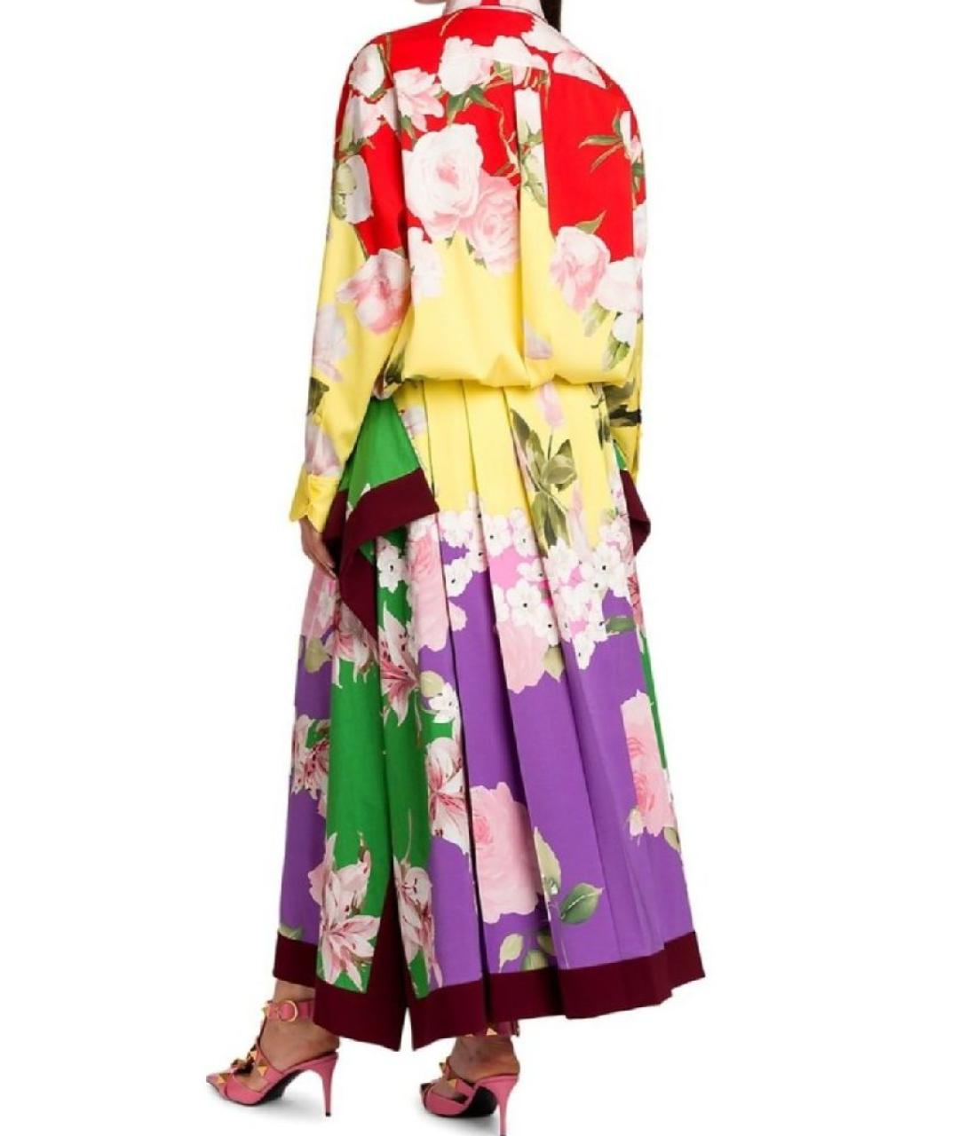 VALENTINO Мульти шелковое платье, фото 2