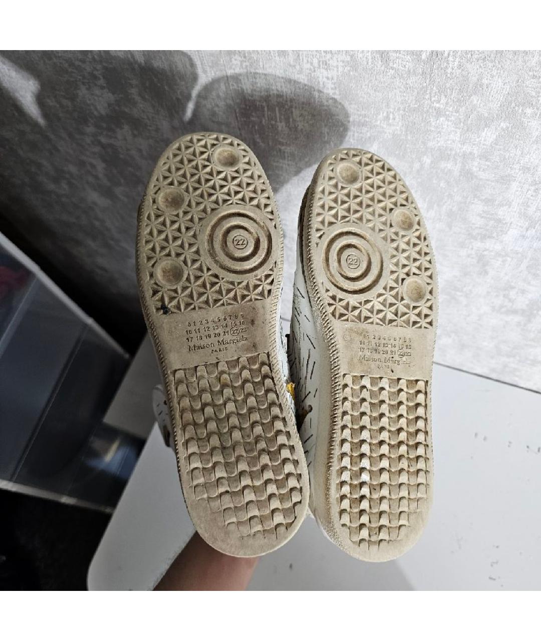 MAISON MARGIELA Белые кожаные высокие кроссовки / кеды, фото 6