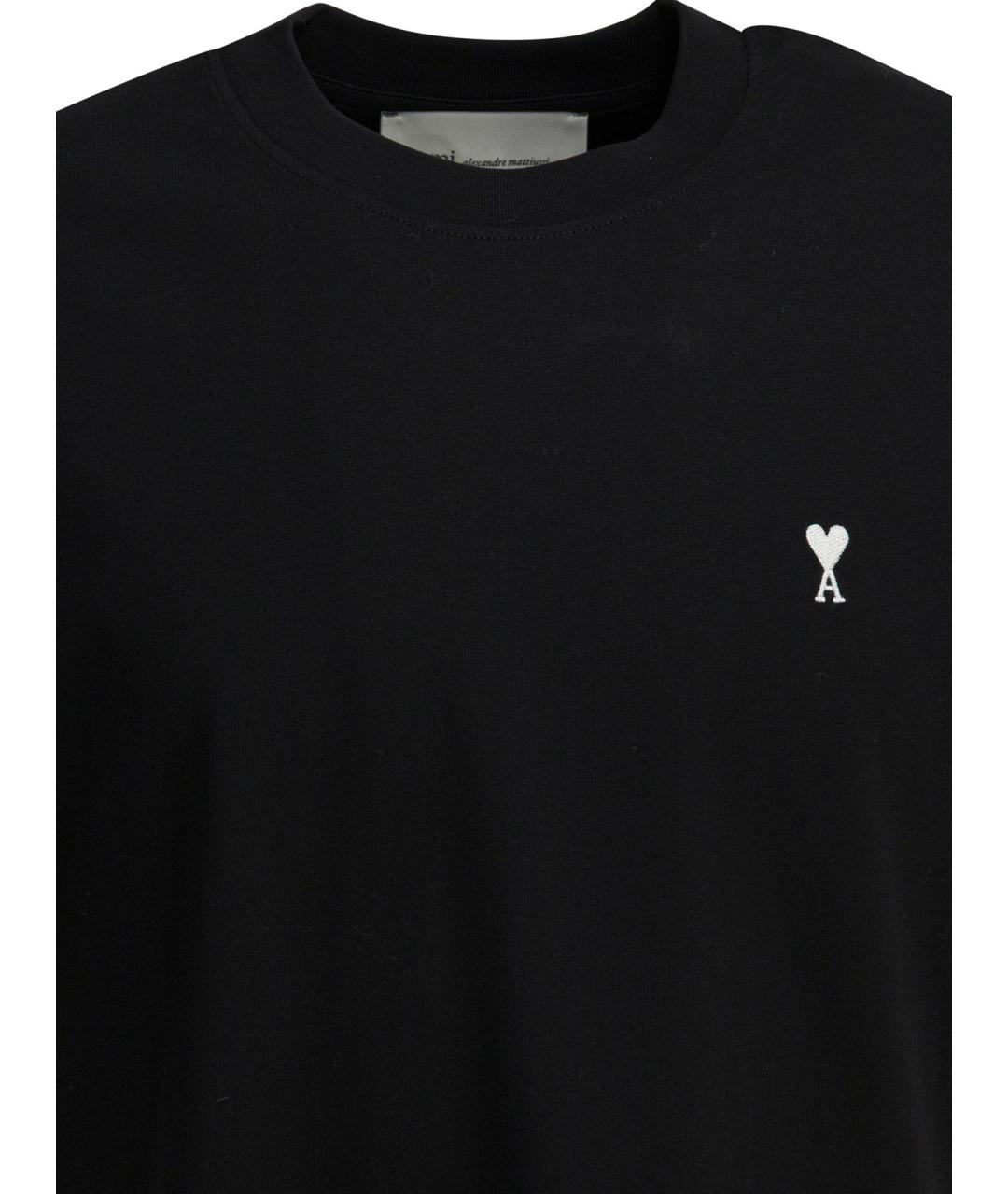Ami Paris Черная хлопковая футболка, фото 2