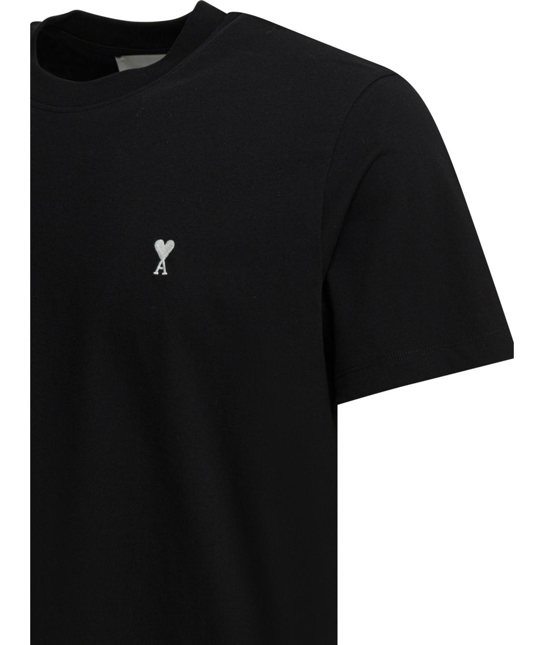 Ami Paris Черная хлопковая футболка, фото 3