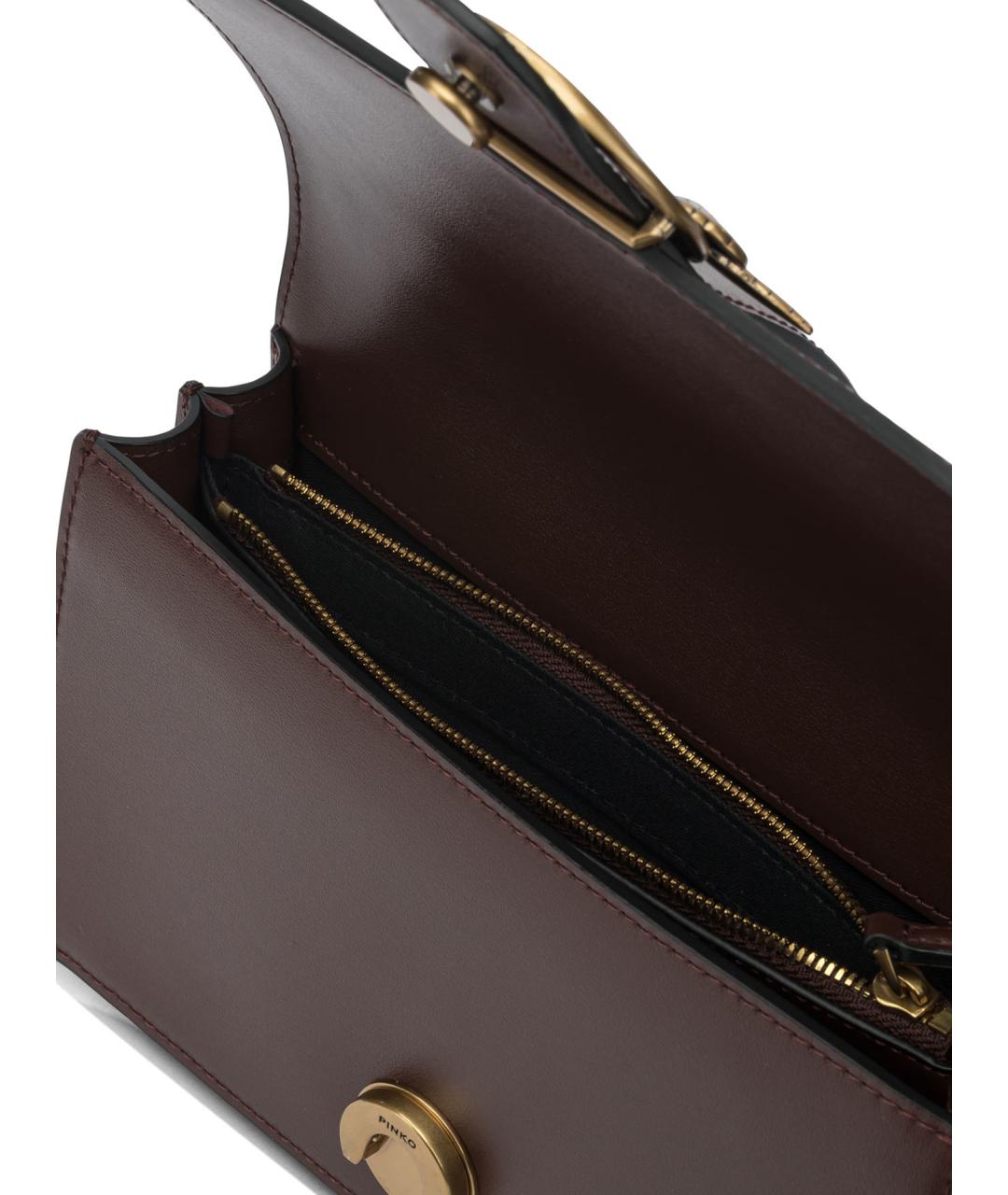 PINKO Коричневая кожаная сумка через плечо, фото 5