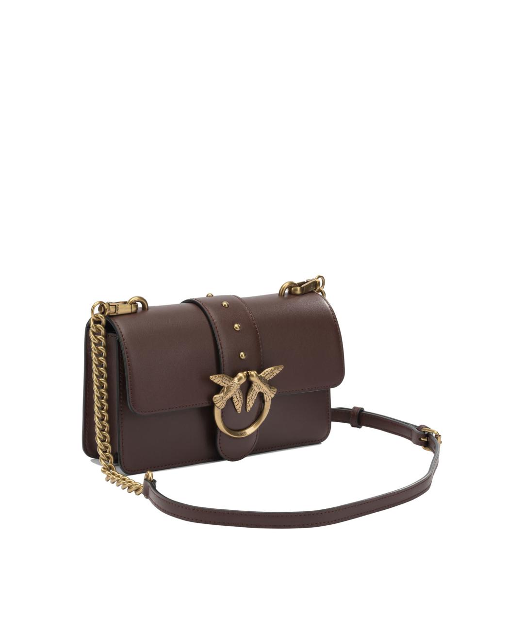 PINKO Коричневая кожаная сумка через плечо, фото 2