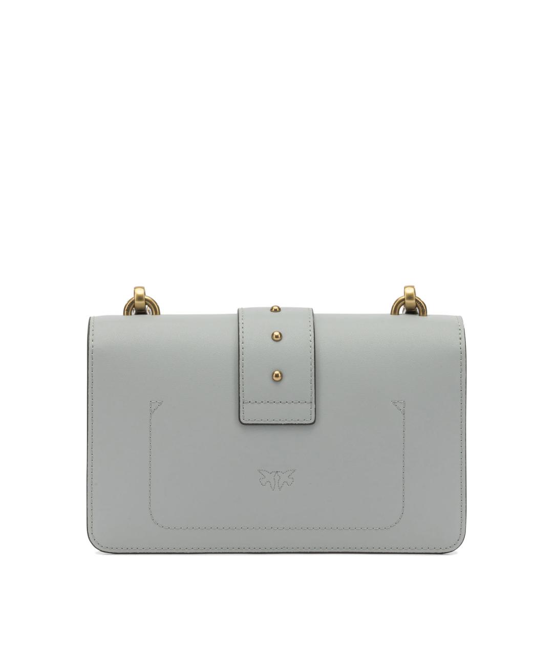 PINKO Серая кожаная сумка через плечо, фото 3