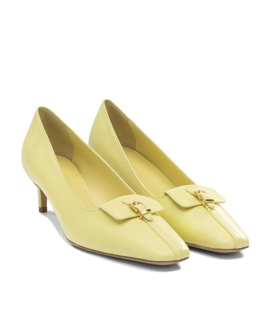 KHAITE Желтые кожаные туфли, фото 2