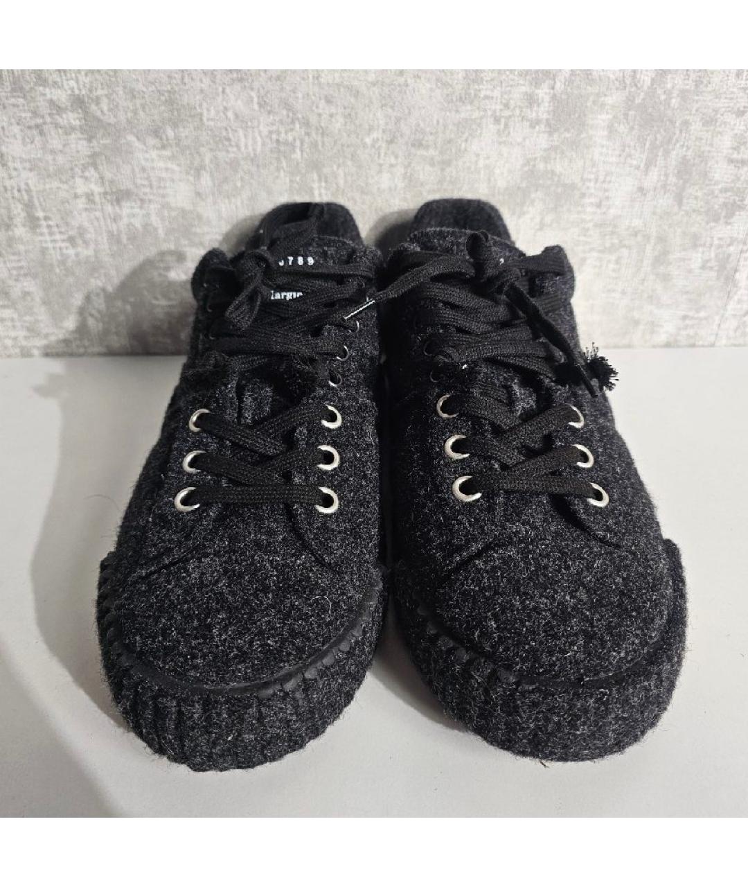 MAISON MARGIELA Черные замшевые низкие кроссовки / кеды, фото 3