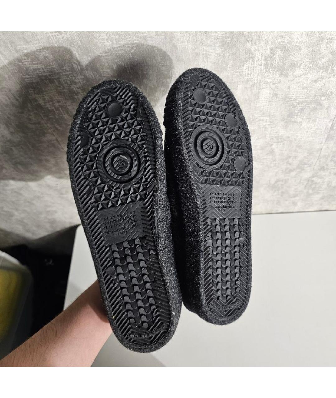 MAISON MARGIELA Черные замшевые низкие кроссовки / кеды, фото 7