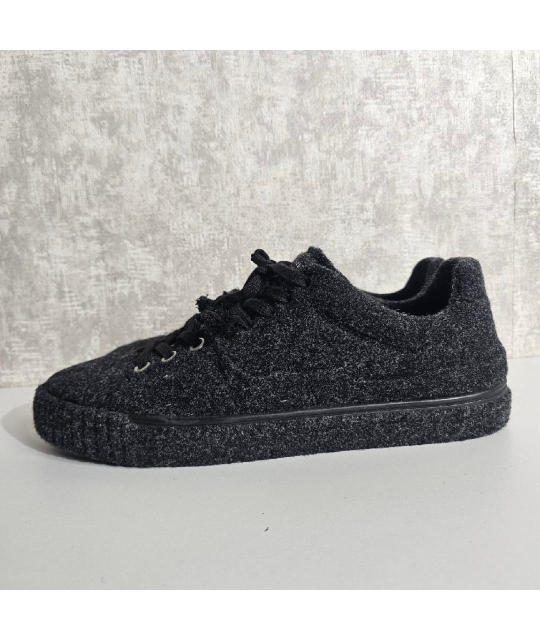 MAISON MARGIELA Черные замшевые низкие кроссовки / кеды, фото 9