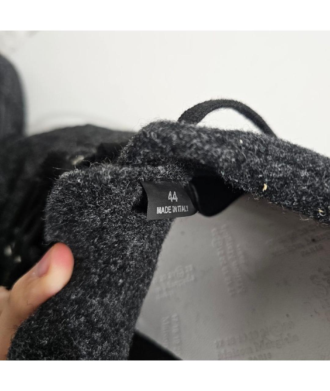 MAISON MARGIELA Черные замшевые низкие кроссовки / кеды, фото 6