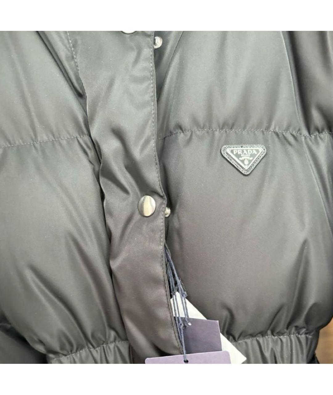 PRADA Черный полиамидовый пуховик, фото 5