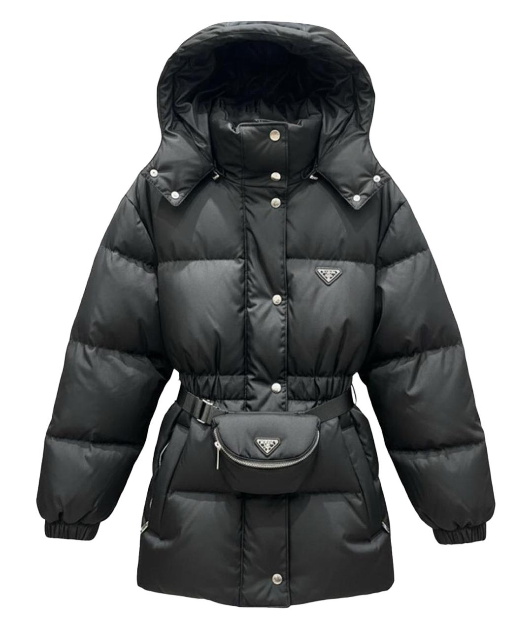 PRADA Черный полиамидовый пуховик, фото 1