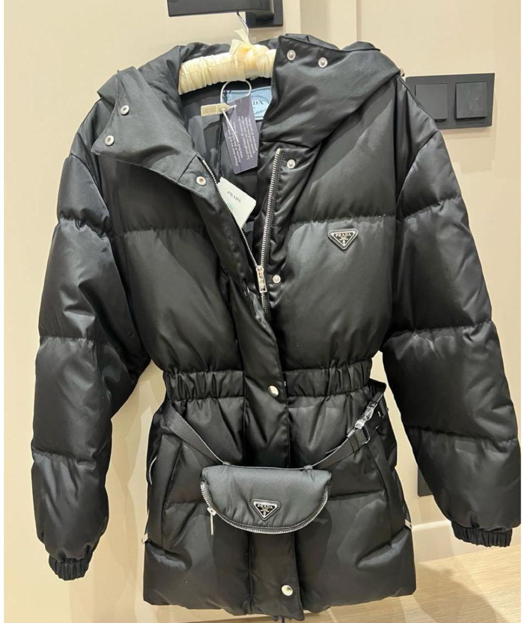 PRADA Черный полиамидовый пуховик, фото 2