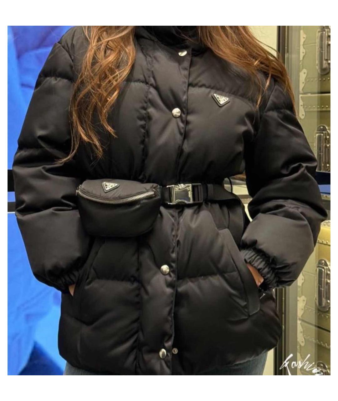 PRADA Черный полиамидовый пуховик, фото 6
