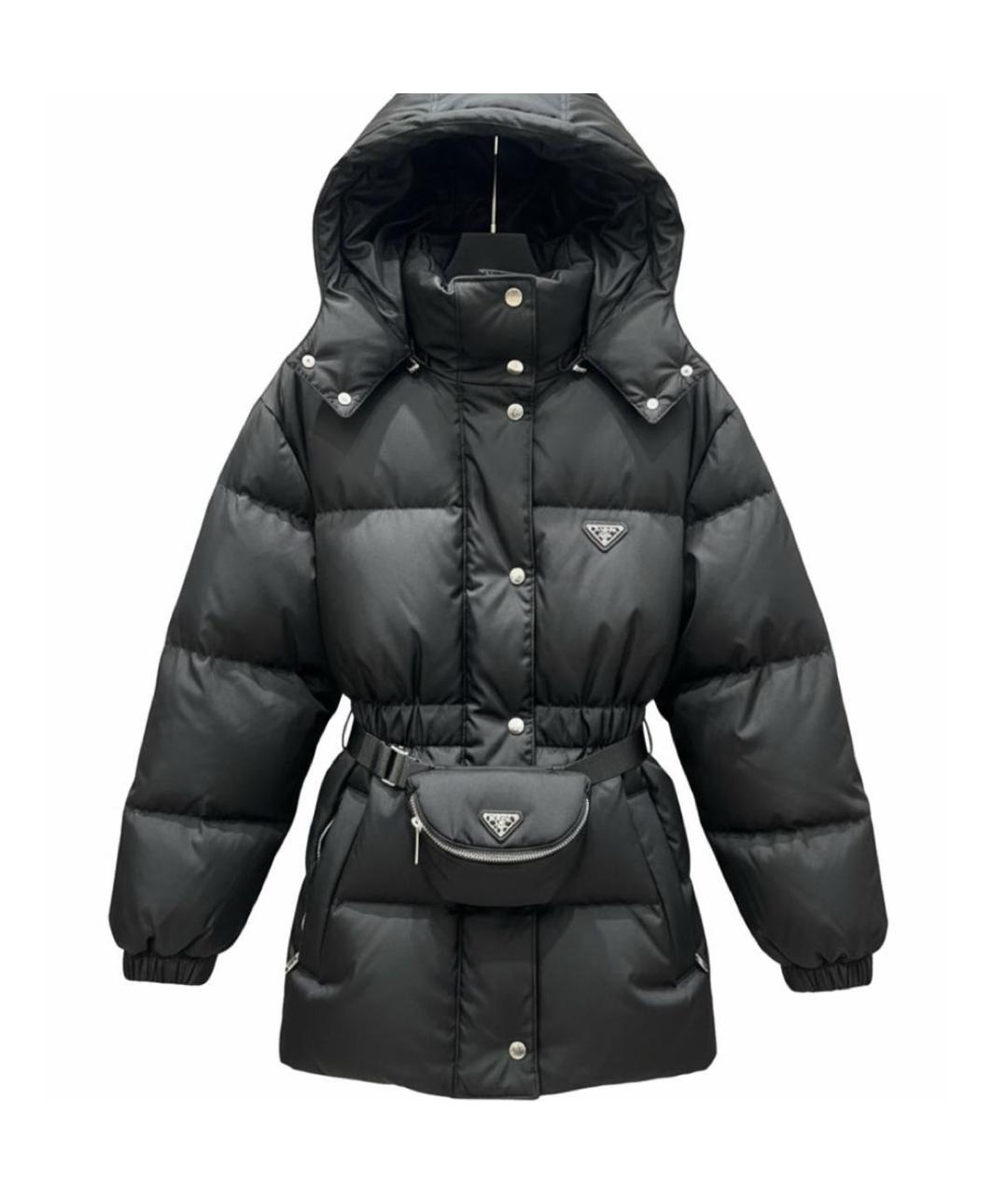 PRADA Черный полиамидовый пуховик, фото 7