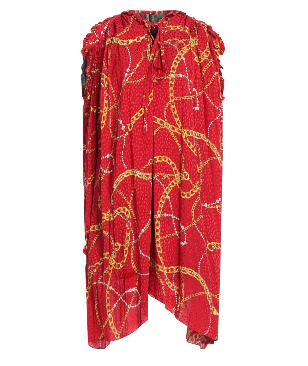 BALENCIAGA Красное шелковое коктейльное платье, фото 4