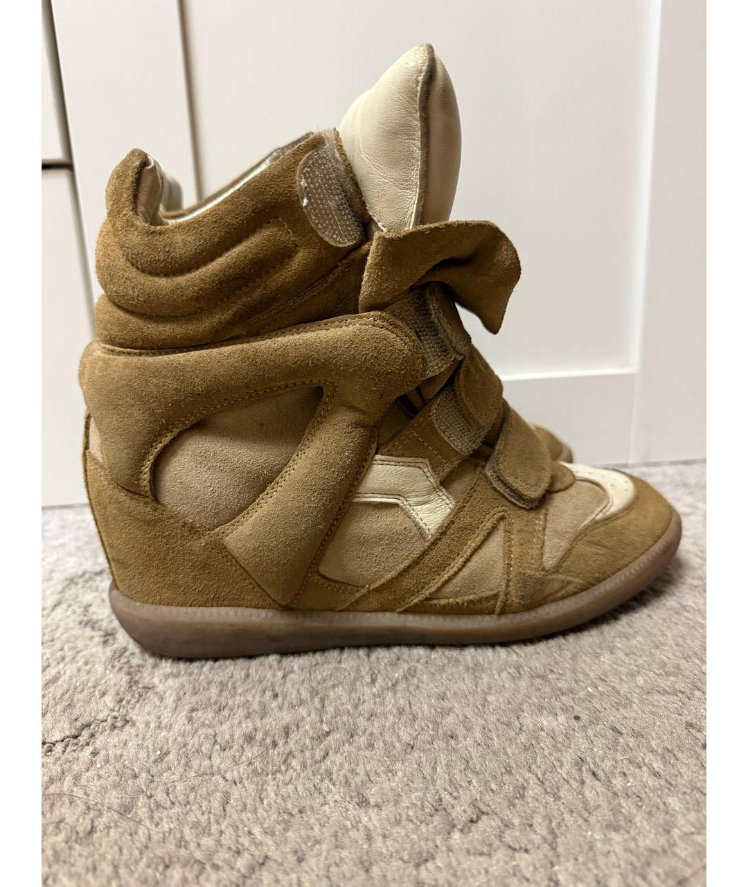 ISABEL MARANT Бежевые замшевые кроссовки, фото 6