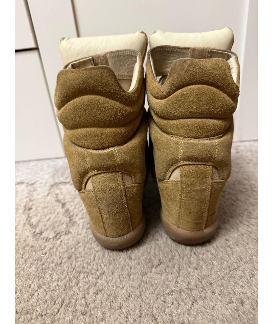 ISABEL MARANT Бежевые замшевые кроссовки, фото 4