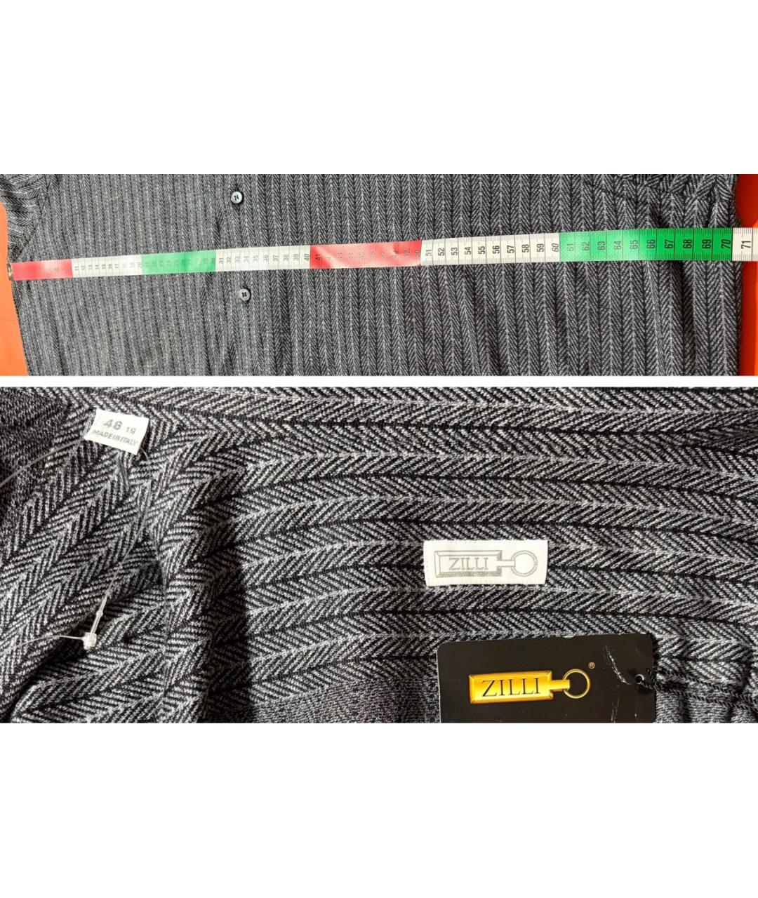 ZILLI Серая хлопко-шелковая кэжуал рубашка, фото 8