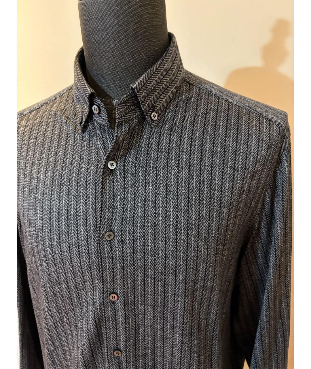 ZILLI Серая хлопко-шелковая кэжуал рубашка, фото 5