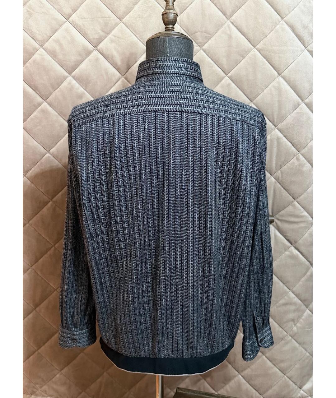 ZILLI Серая хлопко-шелковая кэжуал рубашка, фото 3