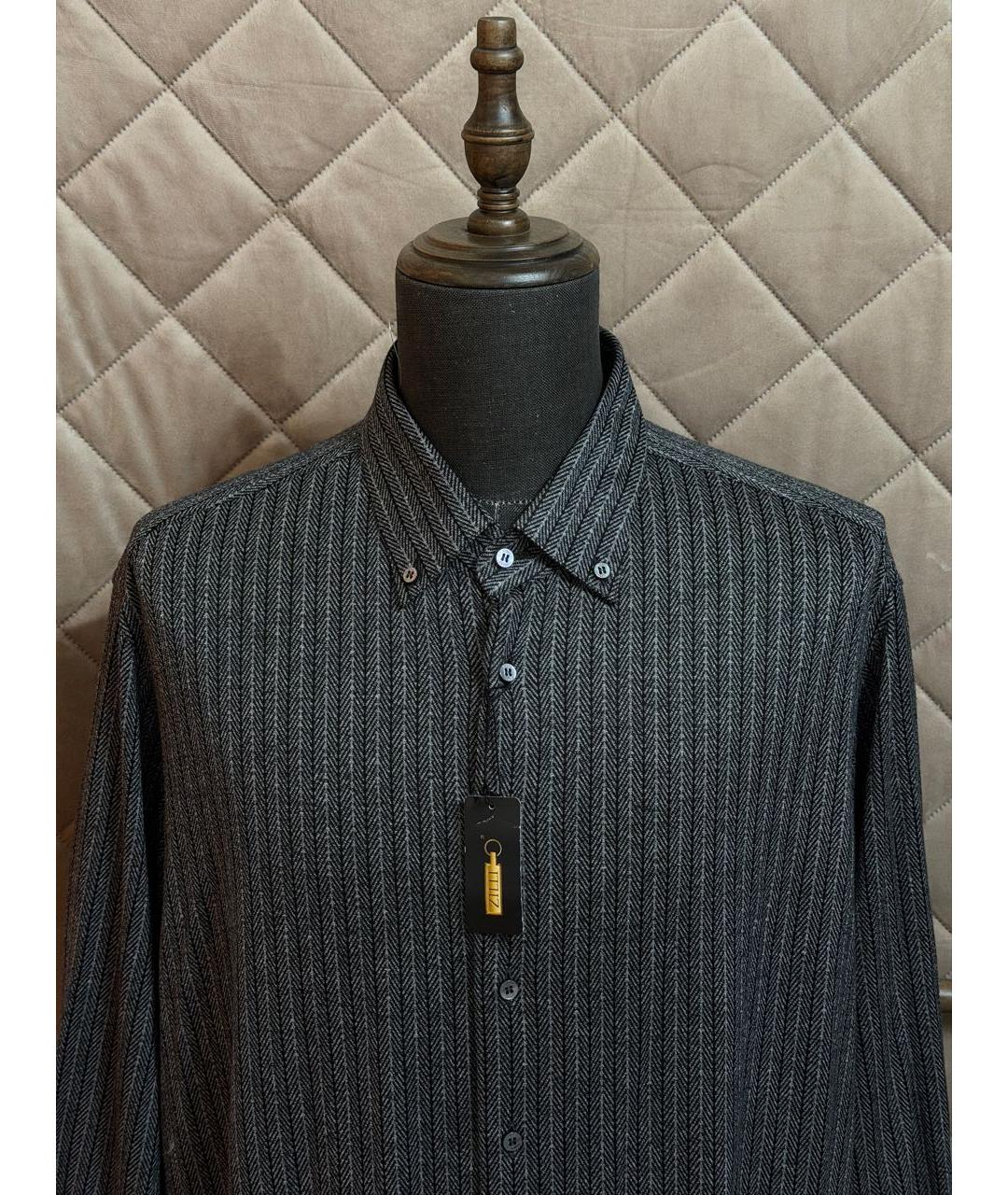 ZILLI Серая хлопко-шелковая кэжуал рубашка, фото 5