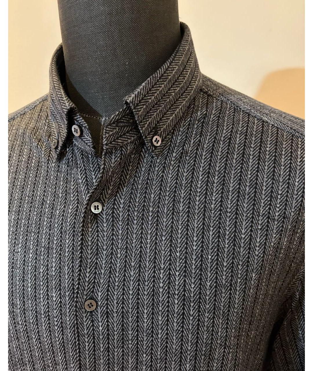 ZILLI Серая хлопко-шелковая кэжуал рубашка, фото 3